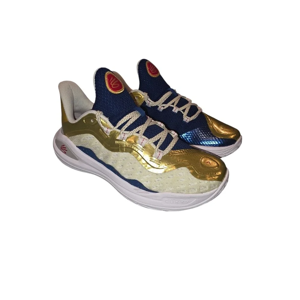 Under Armour Curry Flow Basketball Shoes Blue Gold Men's 6 / Youth 6.5Y NEW